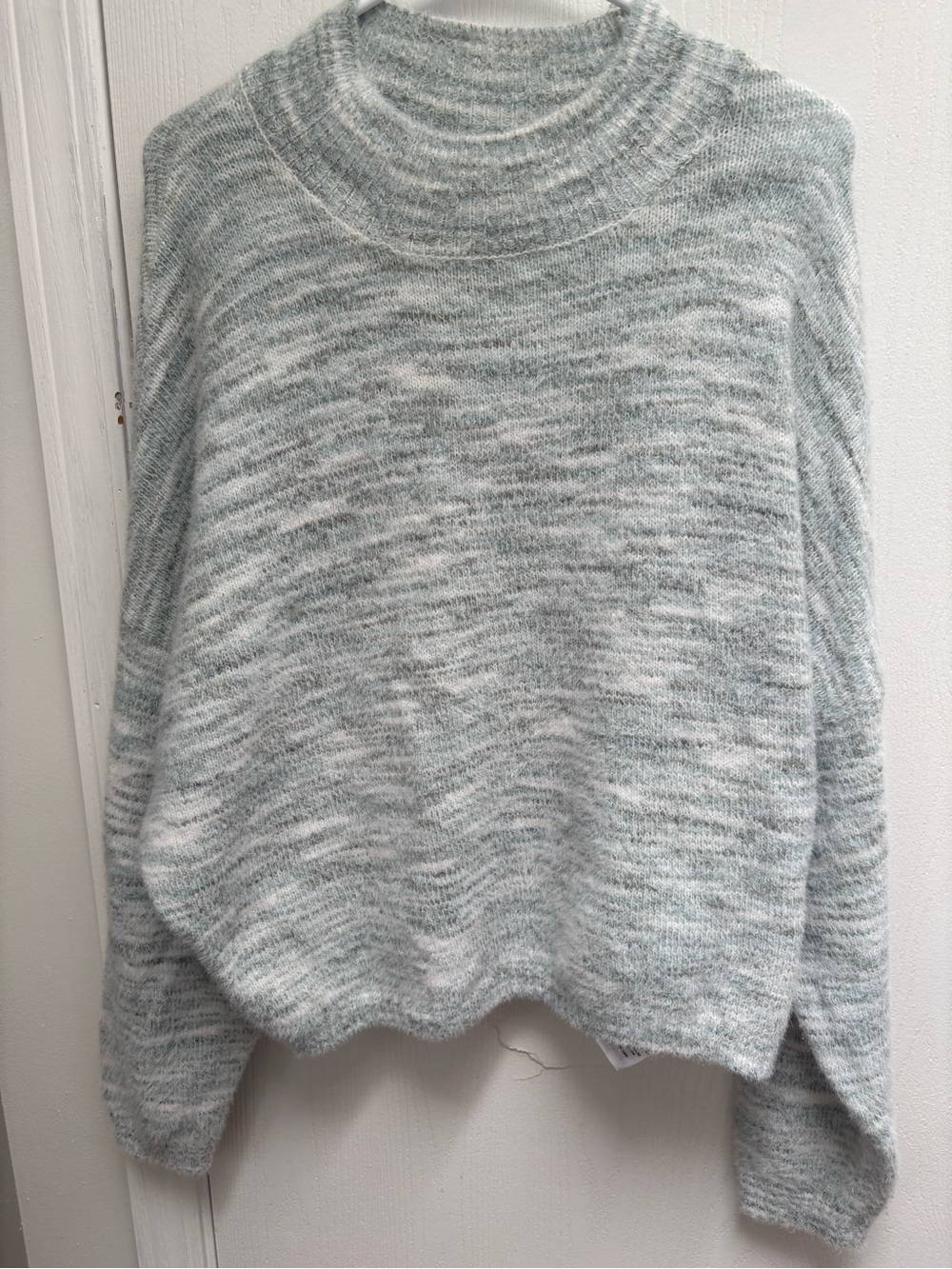 Sincerely Jules Marled Turtleneck Sweater in Light Gray and White - comfy!!